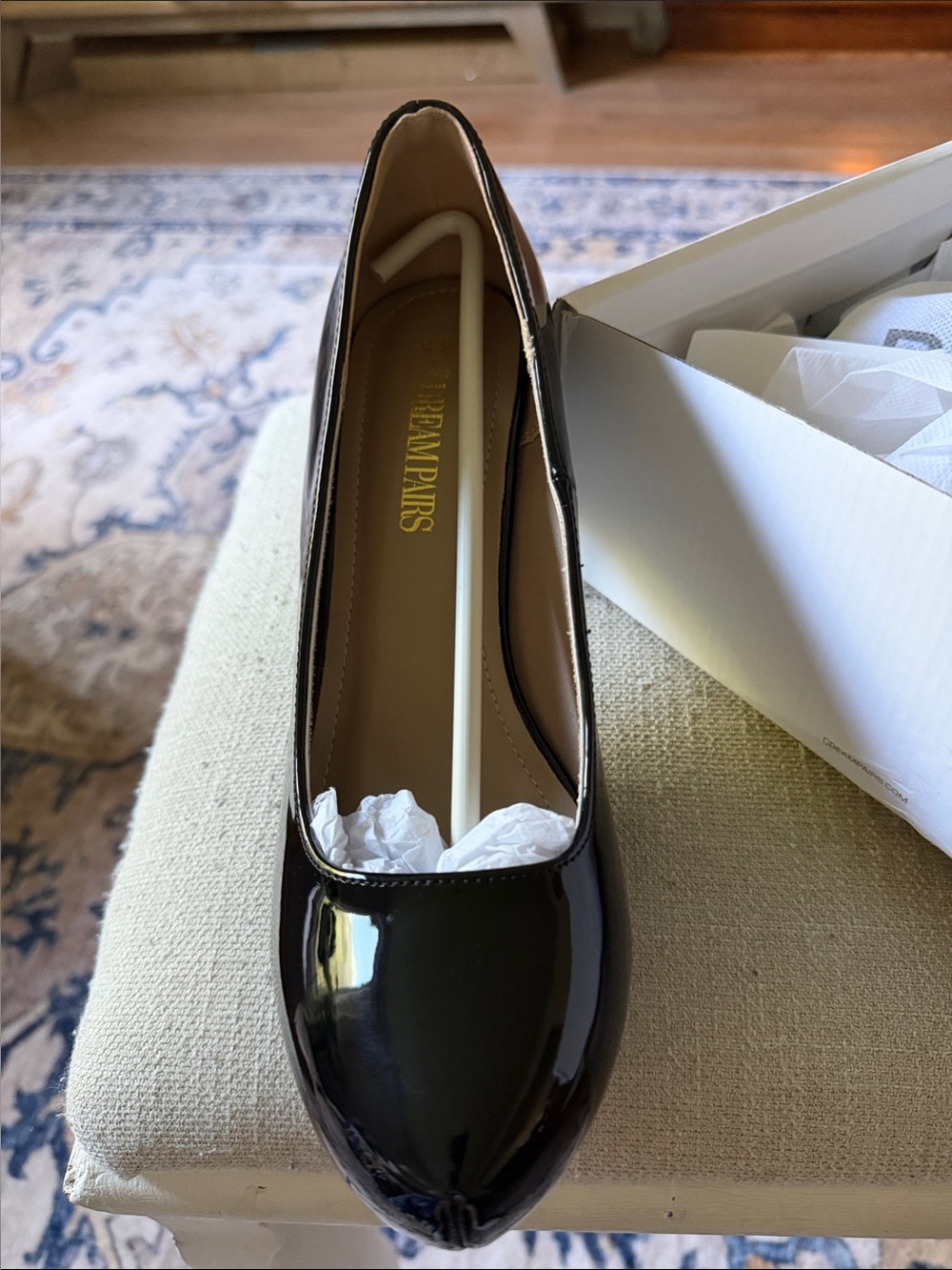 Dream Pairs Black Patent Mid Heel Pumps - Picture 4 of 6